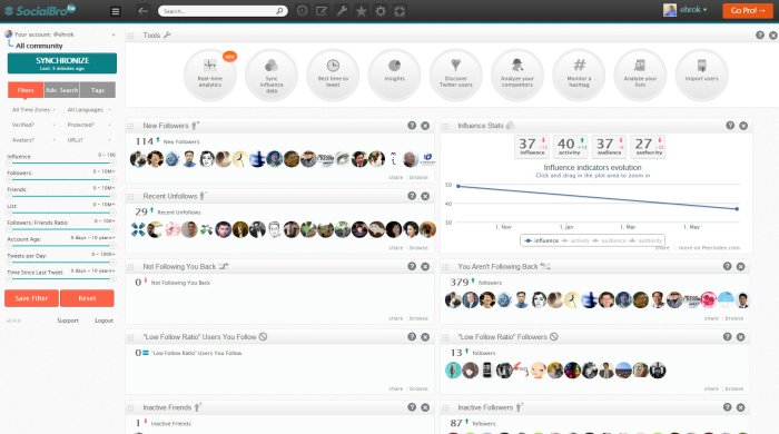 Social bro dashboard
