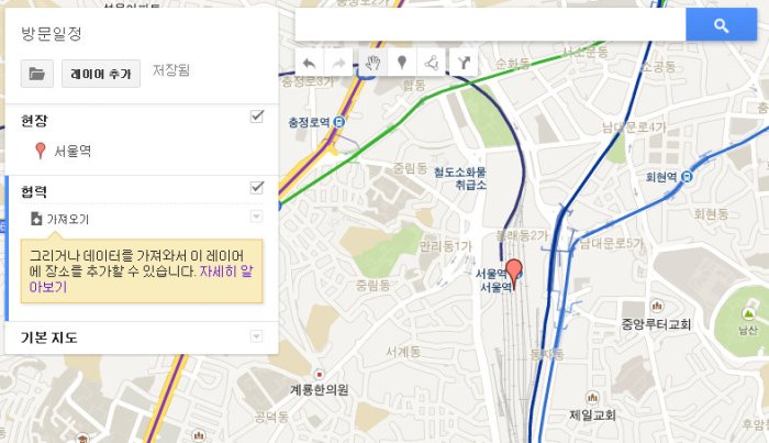 지도 및 레이어화면